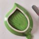 Beurrier barbotine feuille verte avec couteau bambou noir