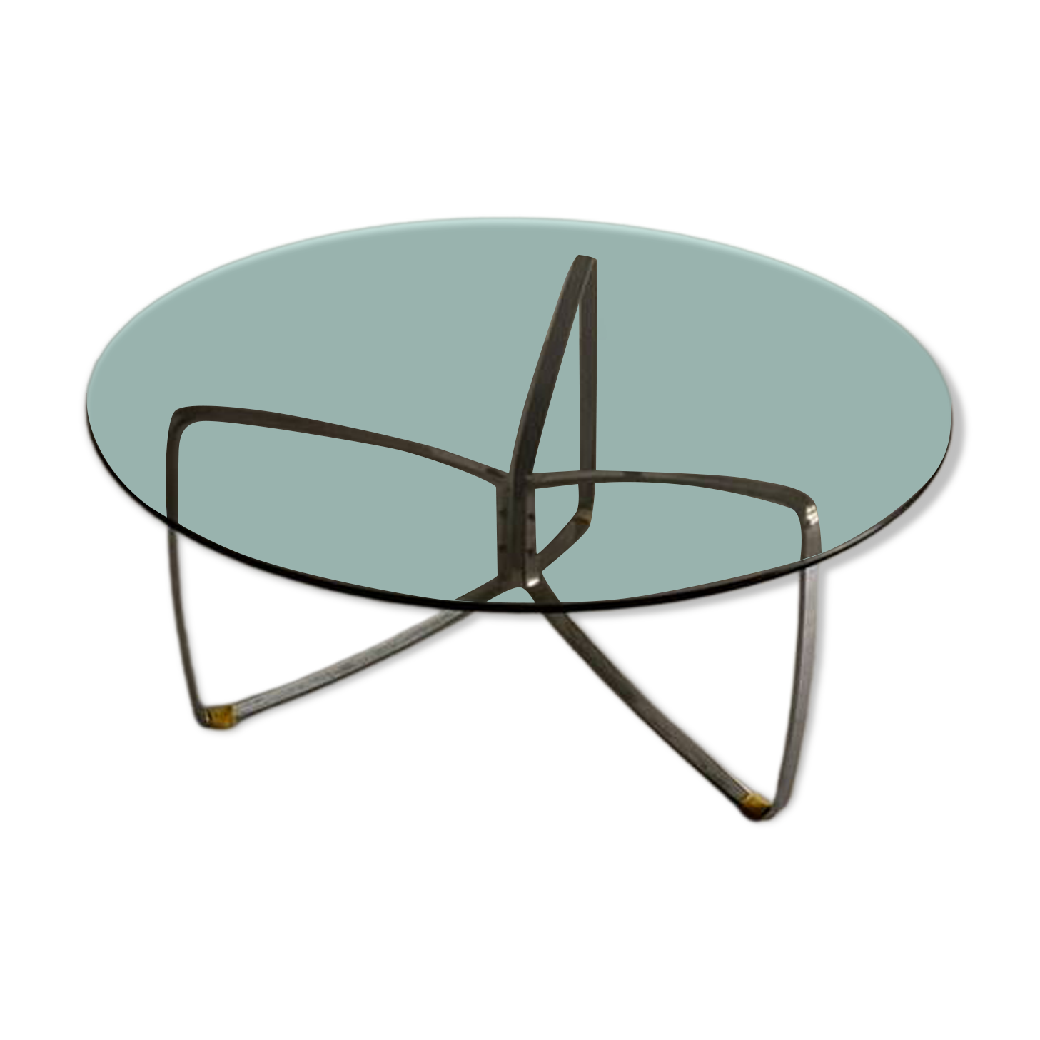 Chrome and smoked glass coffee table, 1970s