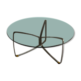 Chrome and smoked glass coffee table, 1970s