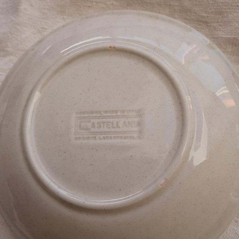 Set of 6 plates, Castellania, yellow flowers