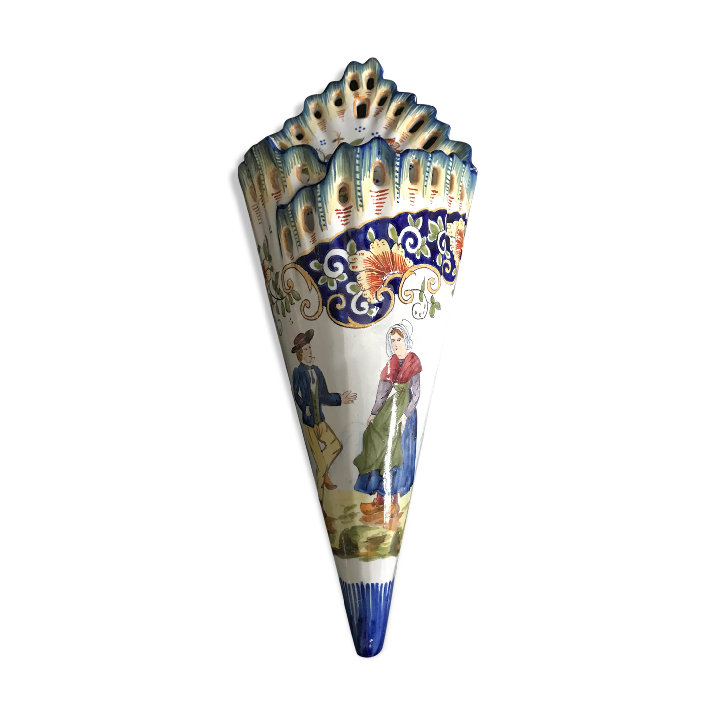 Desvres décor Rouen vase suspended