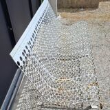 Garden bench in iron and perforated sheet metal