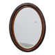 Deknudt Oval Wall Mirror with Walnut-Toned Frame and Gilt Inner Edge, Belgi