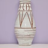Vintage large white geometric west germany vase scheurich