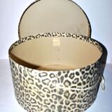 Vintage hat board - Leopard printed cardboard hat box 35x19cm