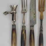 Art Deco serving cutlery with horn handle