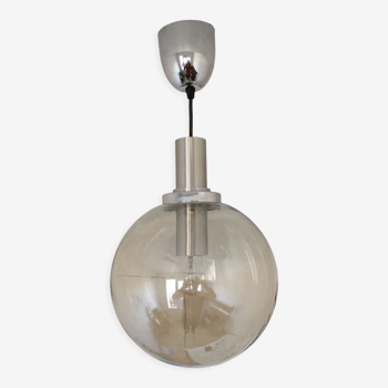 Suspension vintage boule en verre design 1970