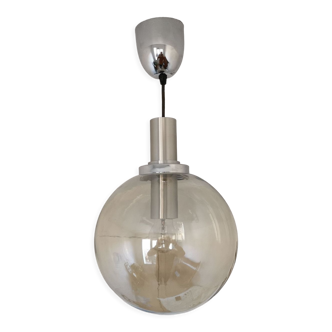 Suspension vintage boule en verre design 1970