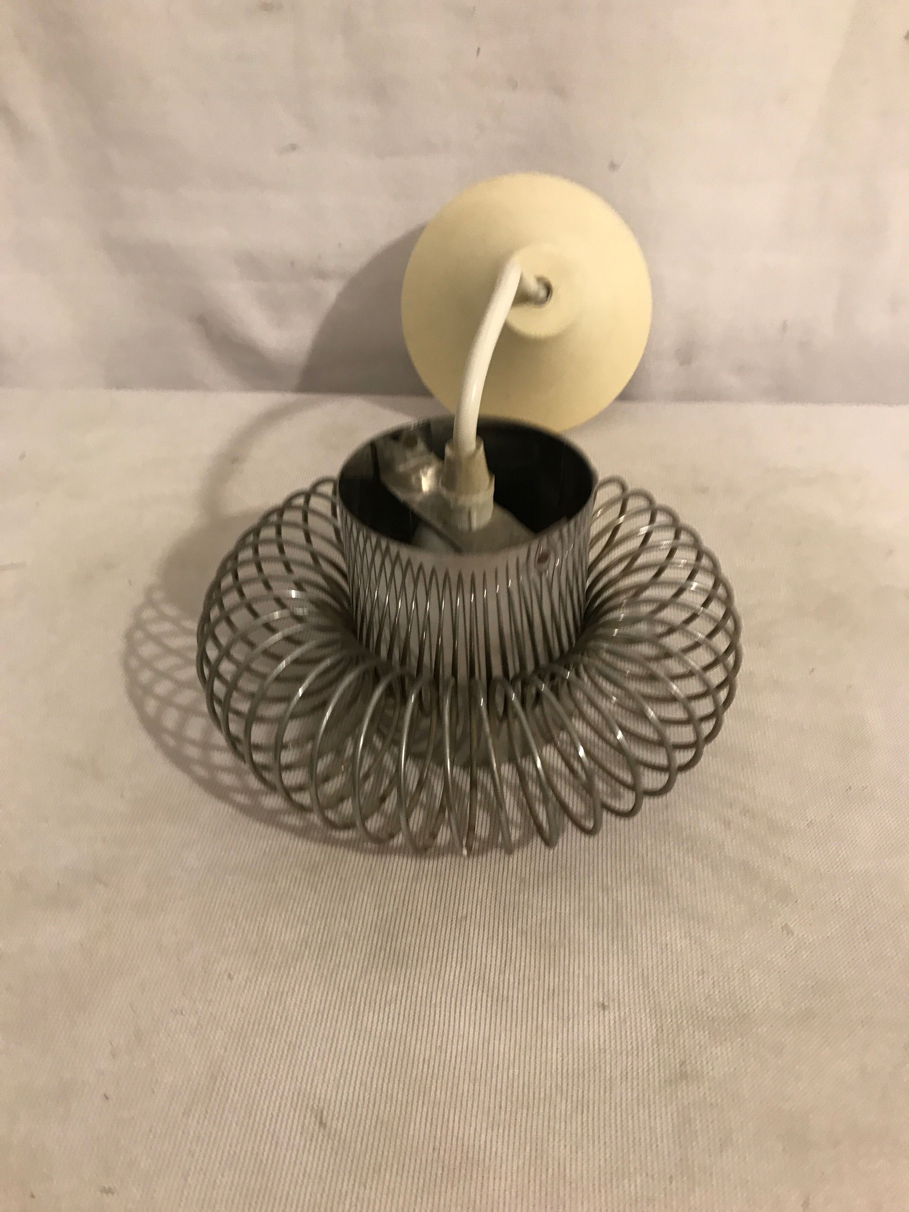 Suspension ceiling spyrale stainless steel cylinder 50s vintage