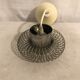 Suspension ceiling spyrale stainless steel cylinder 50s vintage