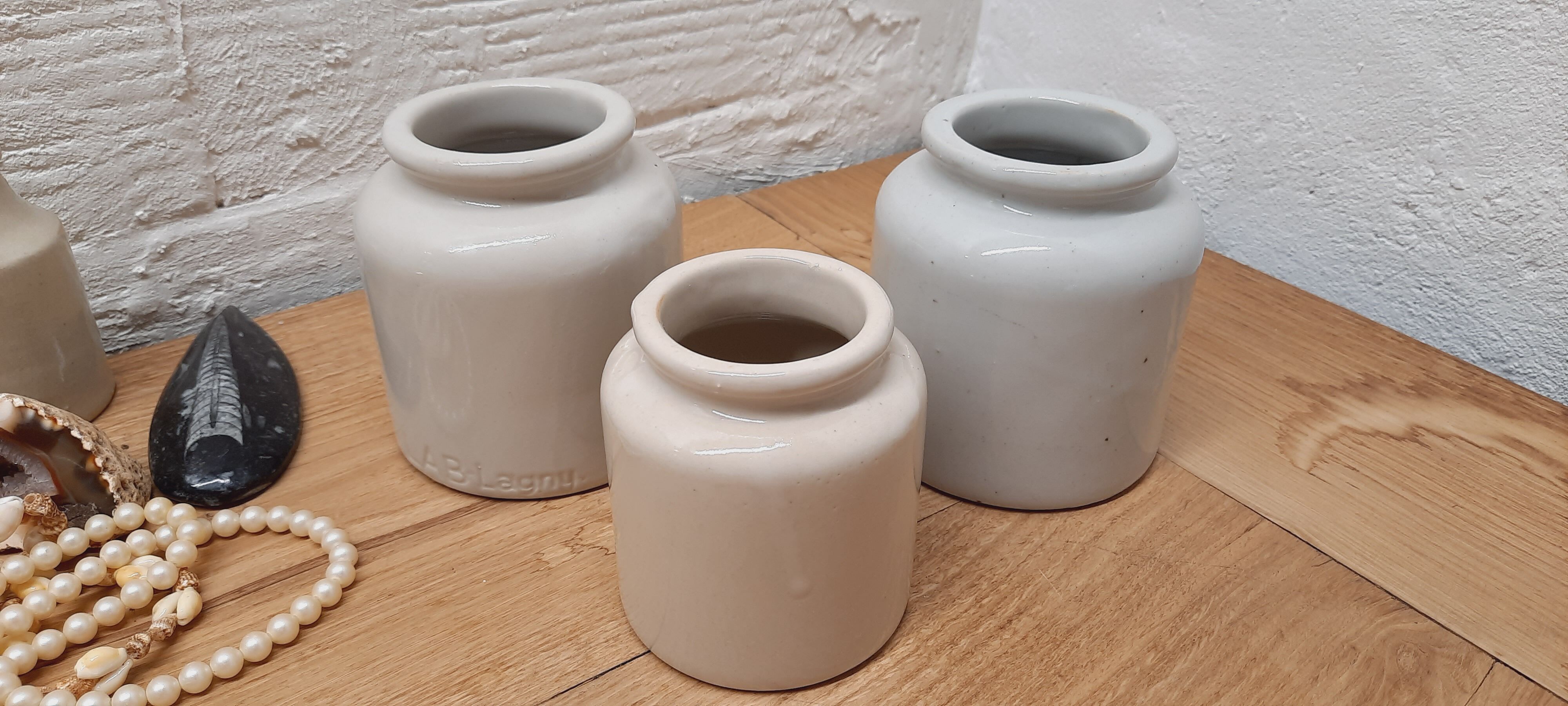 Lot 3 old sandstone pots