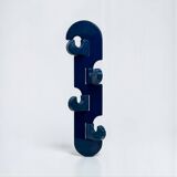 Porte-manteau mural vertical bleu Visiva Milano Italie années 70