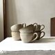 6-cup ceramic coffee service, handcrafted 1970.