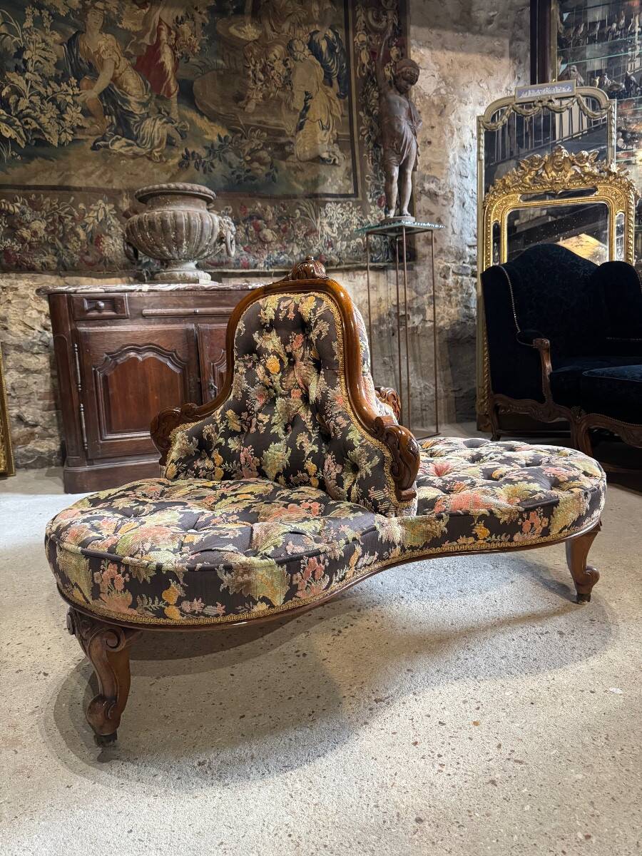 Canapé de milieu en acajou d’époque Napoléon III