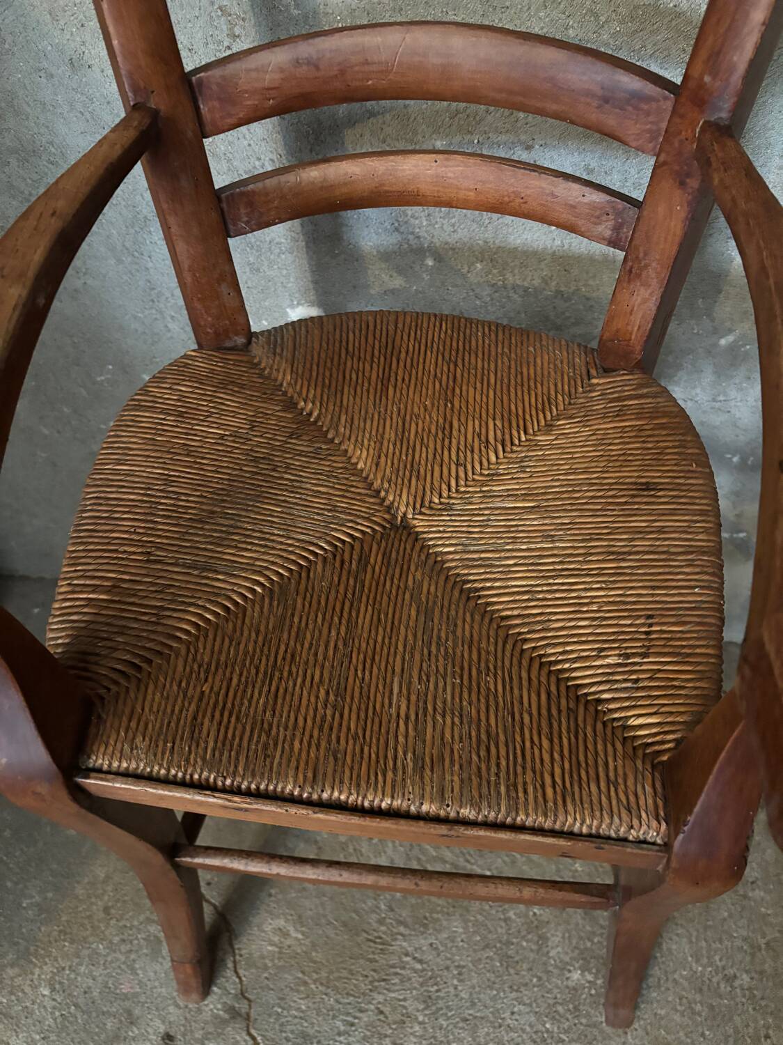 Old straw baby high chair