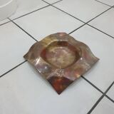 Asymmetrical square ceramic empty pocket bowl
