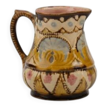 Beige vintage pitcher in Nimy earthenware