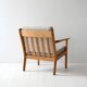 Danish vintage armchair Hans Wegner GE265 with fixed backrest