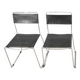 Chair in leather and stainless steel frame 1980 italy