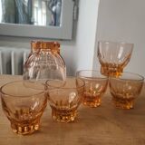 Set of 6 vintage 50s rosaline glasses