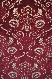 Mid-Century armchairs in damask red velvet, Italy, 50s, set of 2