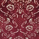 Mid-Century armchairs in damask red velvet, Italy, 50s, set of 2