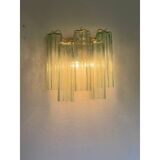 Italian Wall Light Green “Tronchi” Murano Glass Wall Sconce