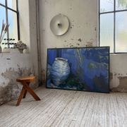 Peinture XL jarre bleue Saunière Audouze
