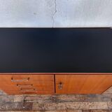 Scandinavian style row in teak 1960 black top