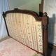 Antique Louis XVI style daybed in carved wood and patterned fabric