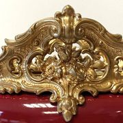 Antique Napoleon III Centrepiece Jardinière in Gilded Metal and Faience