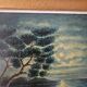 Oil on Panel - Marine Mediterranean Landscape at Night G Goudon