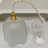 Pendant in etched opaque glass