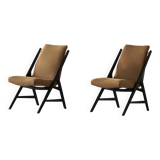 Pair of armchairs from the 50s-60s in boucle, mid-century Swedish design.