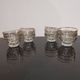Set of 6 champagne glasses with gold edging and vintage star feet