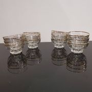 Set of 6 champagne glasses with gold edging and vintage star feet