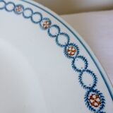 Set of 3 vintage flat plates from the Longwy factory, Floreal model