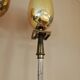 Pair of milked art deco metal lampposts