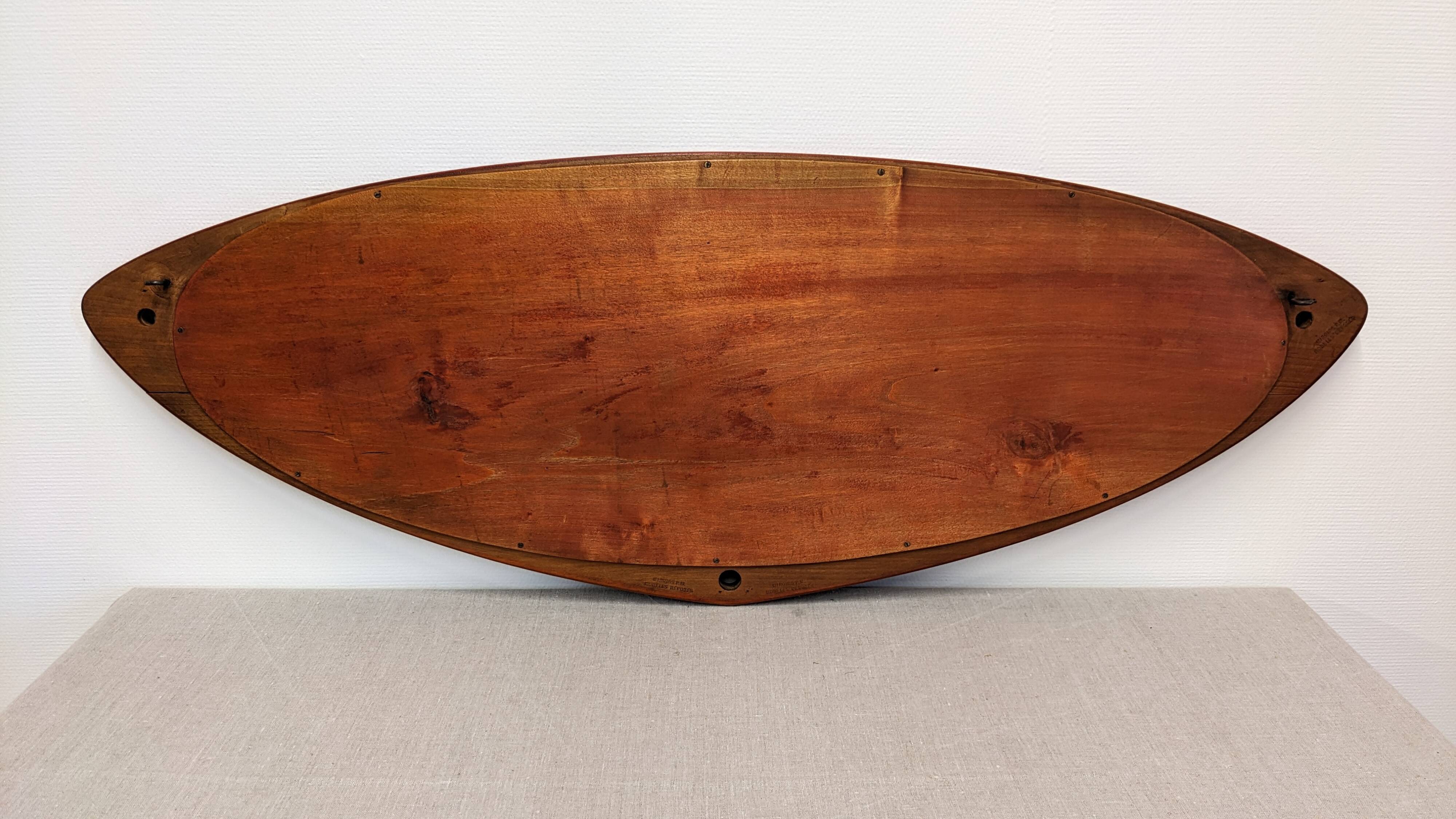 Miroir Art déco XL en marqueterie de bois