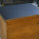 Meuble d’appoint dépliant en bureau, acier, laiton et chêne 1960’s
