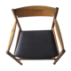 1960s solid cherry wood chair with armrest