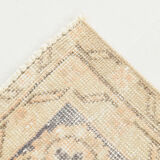 7x10 beige & navy blue vintage rug, 215x302cm