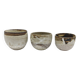 Trilogie de tasses ou gobelets japonisants de la céramiste danoise Gutte Eriksen technique de RAKU