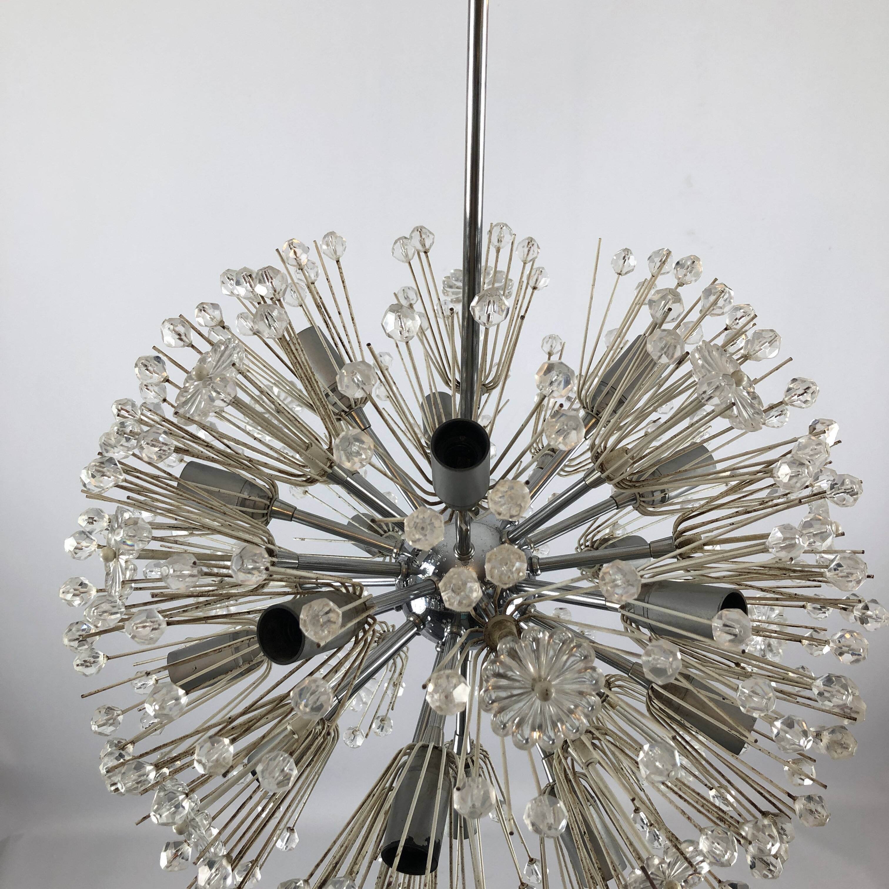 Emil Stejnar, chrome and glass sputnik from 70s