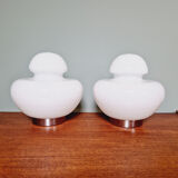 Space Age table lamp in white opaline, 1970s