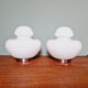 Space Age table lamp in white opaline, 1970s