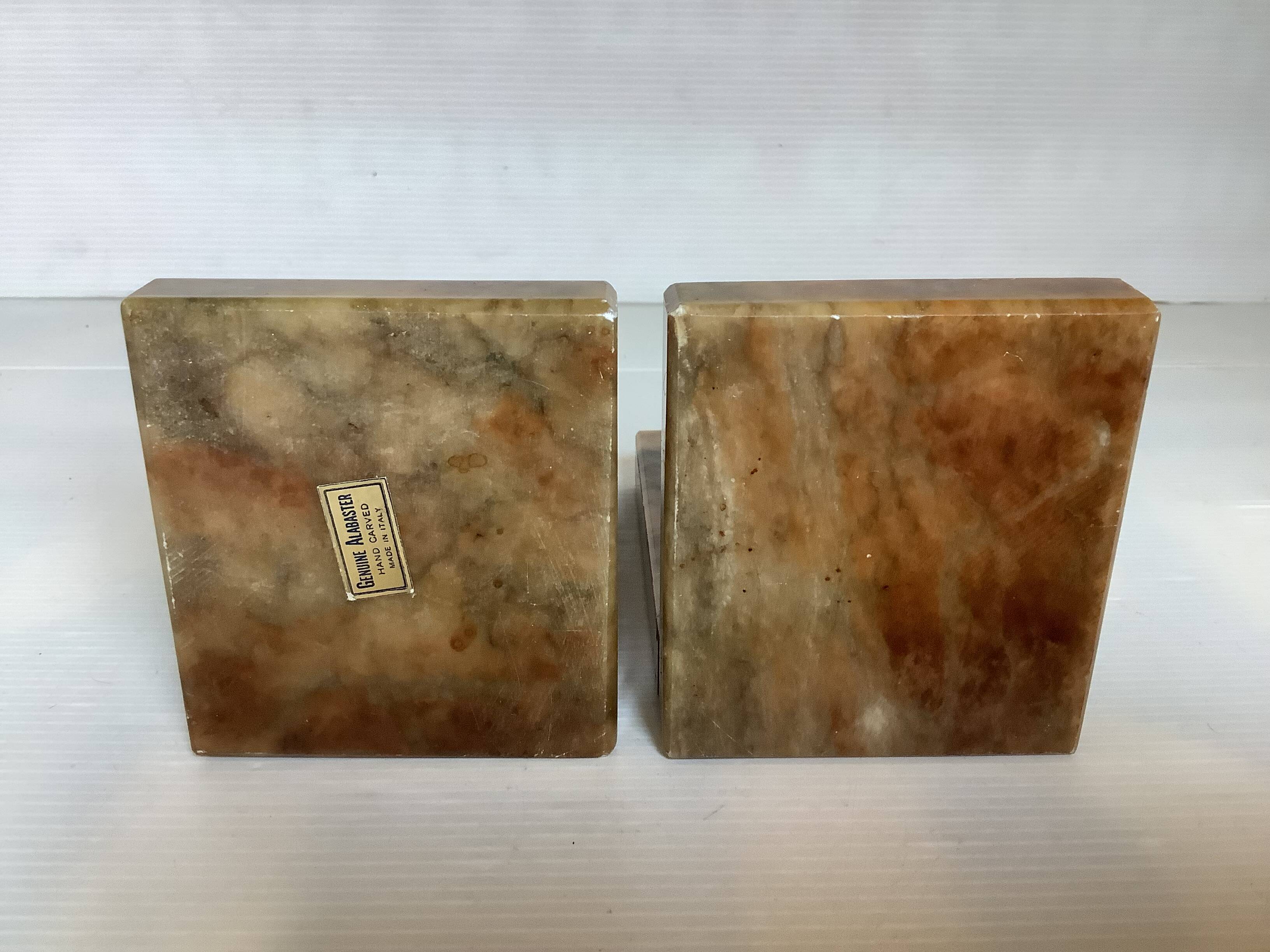 Pair of onyx marble ring bookends
