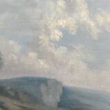 19th century Italian painting, lake scene