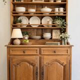 Buffet two bodies Old Furniture in solid oak, Italian rustic style