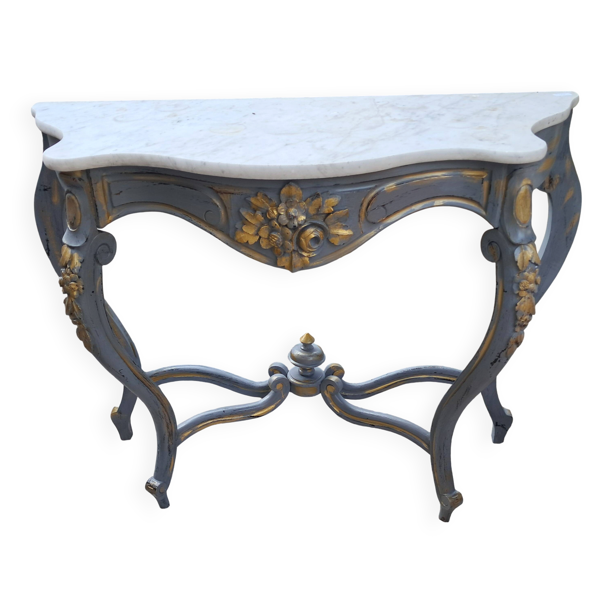 Console en bois et marbre
